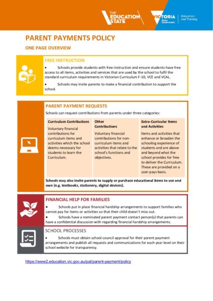 Parent Payment Policy DET 2022 - 2023