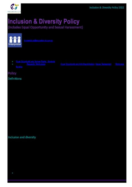 Inclusion & Diversity Policy