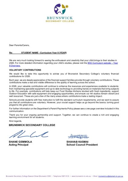 Voluntary Contributions - Year 08